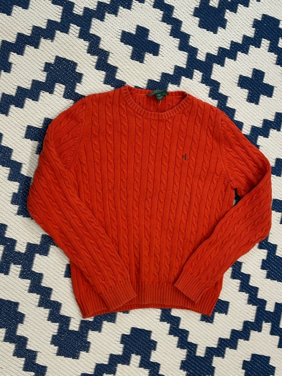 Lauren Ralph Lauren Sweaters - Vintage Lauren Ralph Lauren Cable Knitted Sweater Burnt Orange Size Small